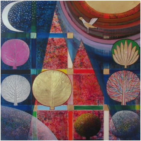 Nr.15  Oel auf Leinwand 100x100cm.