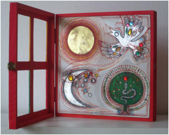 Objekt   Nr.4  Coffret  geöffnet       23x23x5