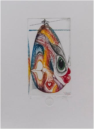 Nr. 8 "Der Große Fisch"      14x25cm.