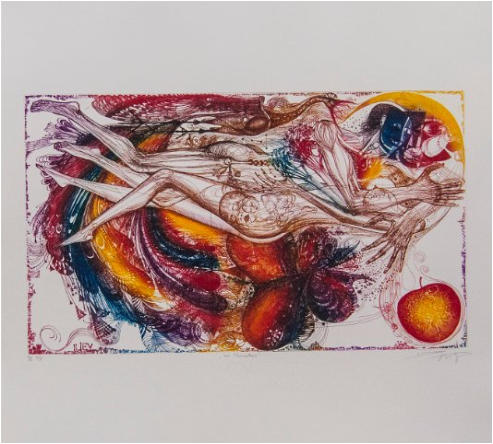 Nr. 6  " Im Paradise"           29 x 50cm.