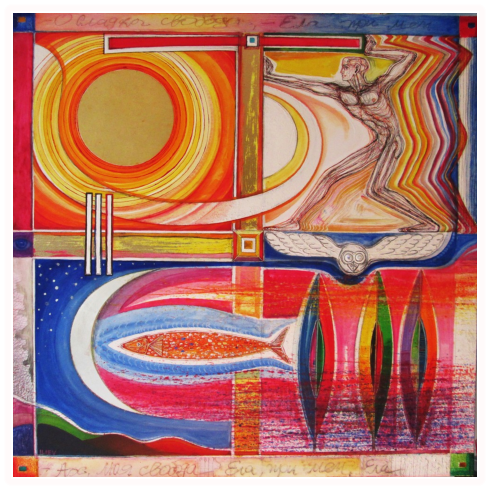 Nr.16  Oel auf Leinwand 100x100cm.