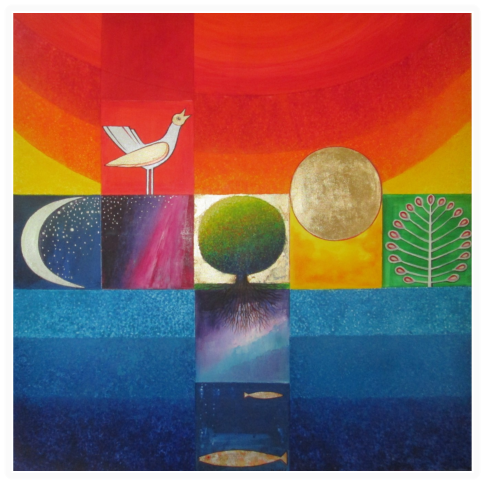 Nr.22      Oel auf Leinwand 100x100cm.
